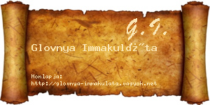 Glovnya Immakuláta névjegykártya